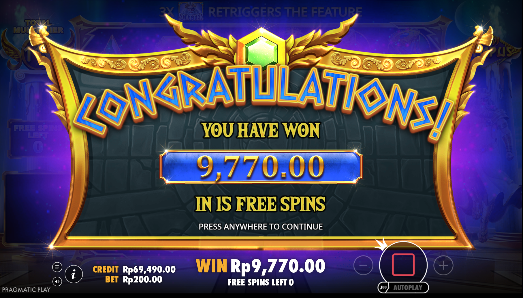 Gate of Olympus slot 1win Indonesia free spin prize
