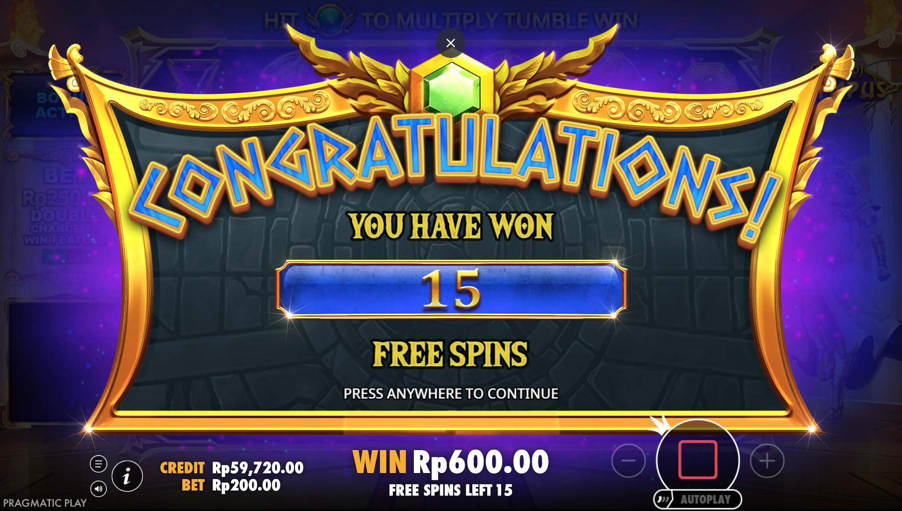 Game Gates of Olympus Pragmatic 1win Indonesia big win